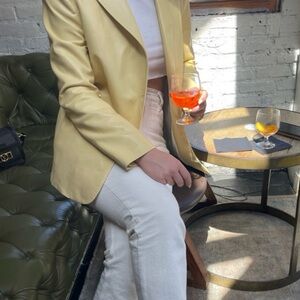 Butter Yellow Blazer Vegan Leather (XS)
